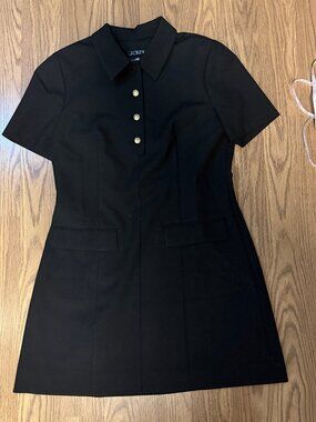 J Crew Black Parc Dress in Four-Season Stretch Size 12